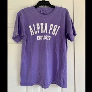 Purple Comfort Colors Alpha Phi Sorority Tee